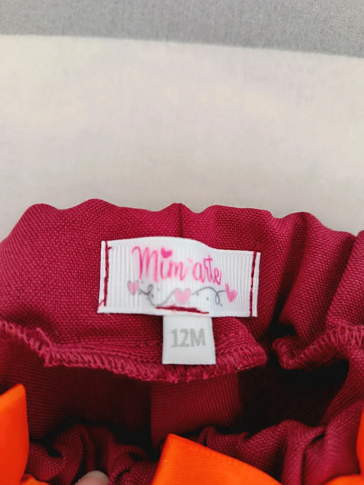 Jupe/falda/rok tapa fraldas - moelleux bordeaux avec imprimé floral coloré 12 mois – photo 7
